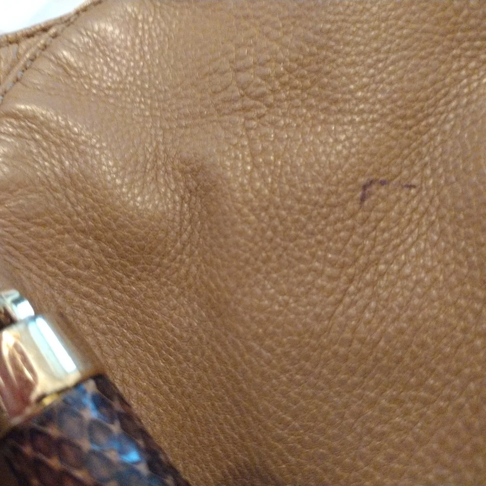 Michael Kors Collection Tonne Leather Python Accents Hobo Bag